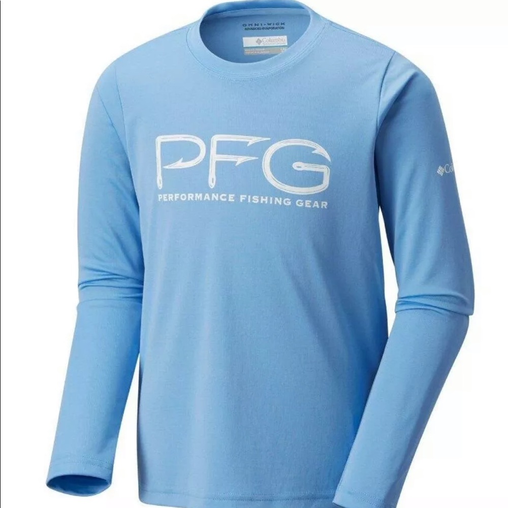 Columbia PFG long sleeve T Light Blue New Medium